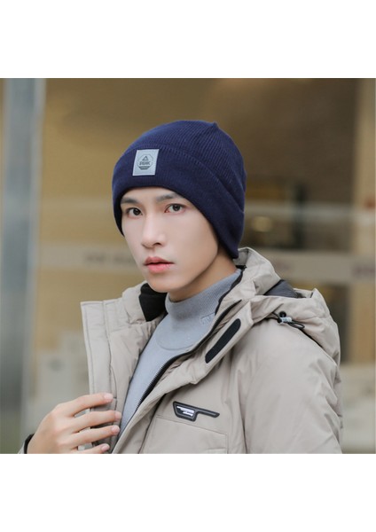 Erkekler ve Kadınlar Için Şapkalar, Kışın Rüzgar Geçirmez ve Sıcak Tutan Yünlü Örme Şapkalar, Kadife Burunlu Modaya Uygun Yeni Pamuklu Şapkalar, Soğuk Şapkalar, Koyu Mavi, Herkese (Yurt Dışından) fırsatları