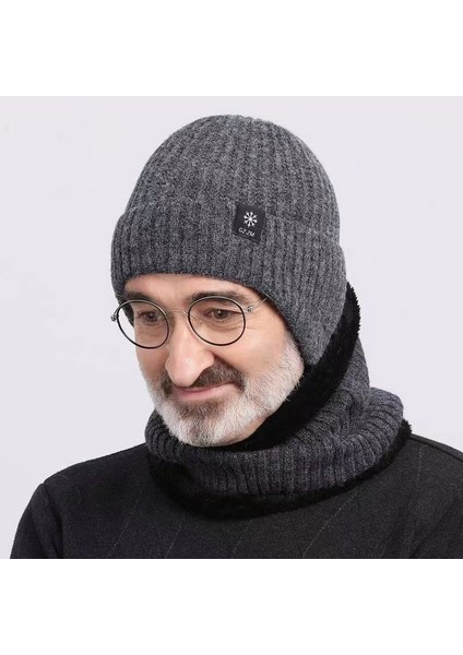 Kışlık Orta Yaşlı ve Yaşlı Pamuklu Şapkalar, Yaşlı Rüzgar Geçirmez Şapkalar, Sıcak Kulak Koruyucu Pamuklu Şapkalar, Kalınlaştırılmış Örme Yün Şapkalar, Erkek Şapkaları, Siyah Tekl (Yurt Dışından) modelleri