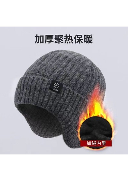 Kışlık Orta Yaşlı ve Yaşlı Pamuklu Şapkalar, Yaşlı Rüzgar Geçirmez Şapkalar, Sıcak Kulak Koruyucu Pamuklu Şapkalar, Kalınlaştırılmış Örme Yün Şapkalar, Erkek Şapkaları, Siyah Tekl (Yurt Dışından) fırsatları