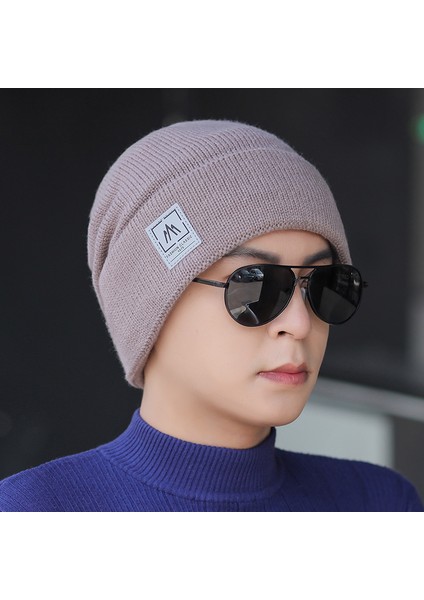 Sonbahar ve Kışlık Erkek Şapkaları, Sıcak ve Soğuğa Dayanıklı Şapkalar, Kadife Kalınlaştırılmış Yün Şapkalar, Pamuklu Şapkalar, Örme Şapkalar, Kışlık Tekli Şapkalar - Haki (Yurt Dışından)