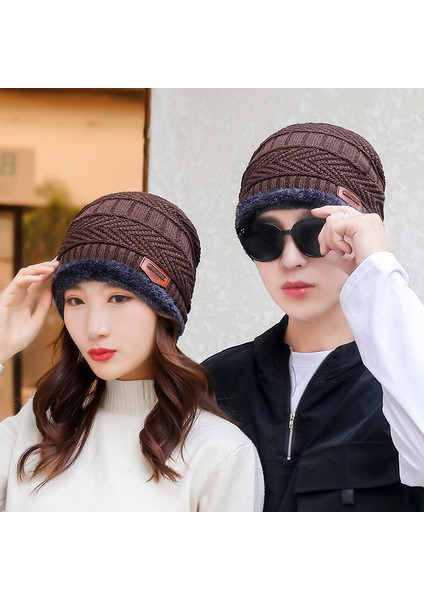 Erkek Şapkası, Kış Gençliği, Sıcak, Kalınlaştırılmış Örme Yün Şapka, Artı Kadife, Sonbahar ve Kış Pamuklu Şapka, Soğuğa Dayanıklı Boyun Atkısı, Kulak Koruyucu Şapka, Ayrı Şapka Göv (Yurt Dışından)