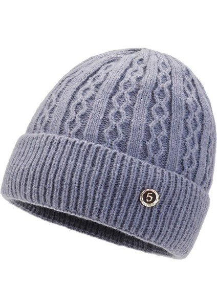 2023 Sonbahar ve Kış Örme Jakarlı Kadın Şapkası Artı Kadife Kalınlaşmış Sıcak Kış Şapkası Yün Şapka Pembe Elastik 56-60CM (Yurt Dışından) fırsatları