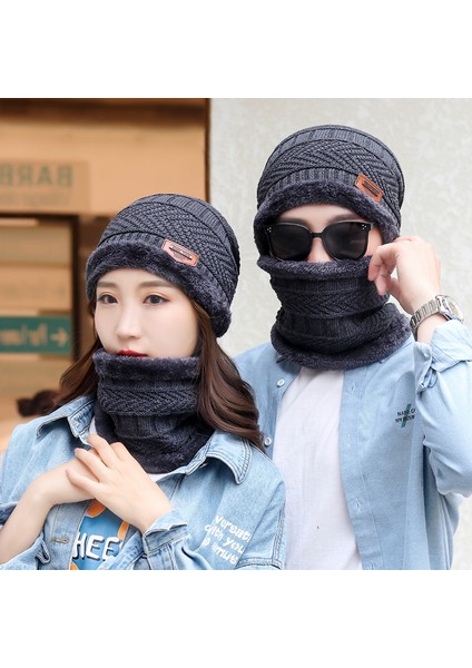 Erkek Şapkası Kış Gençlik Sıcak Kalınlaşmış Örme Yün Şapka Artı Kadife Sonbahar ve Kış Pamuklu Şapka Soğuk Koruma Boyun Eşarbı Kulak Koruyucu Şapka Boyun Kapağı Gri Bir Boyut (Yurt Dışından) fiyatları