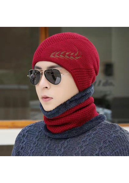 Yün Şapka Erkek Kış Soğuğa Dayanıklı Örme Şapka Artı Kadife Kalınlaşmış Sıcak Pamuklu Şapka Bisiklet Rüzgar Geçirmez Kazak Kadın Siyah Şapka (Sadece Şapka) (Yurt Dışından) fırsatları