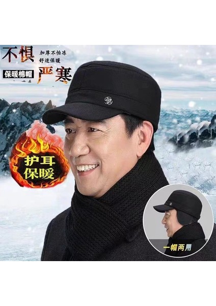 Orta yaşlı ve yaşlı babalar ve büyükbabalar için kadife kulak korumalı sonbahar ve kış sivri uçlu şapka beyzbol şapkası yünlü dış mekan sıcak pamuklu şapka koyu gri ayarlanabilir (Yurt Dışından) fırsatları