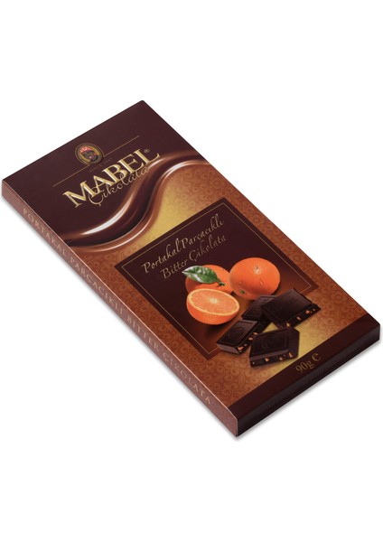Portakal Parçacıklı Bitter Çikolata 90G.