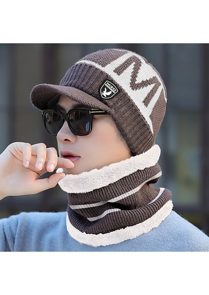 Erkek Şapka Kış Gençlik Sıcak Kalınlaşmış Örme Yün Şapka Kore Tarzı Moda Artı Kadife Sonbahar ve Kış Pamuklu Şapka Soğuğa Dayanıklı Ördek Dili Siyah M (56-58CM) (Yurt Dışından) fiyatları