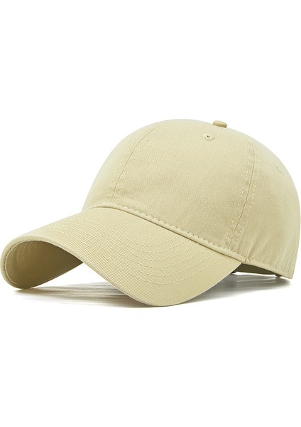 Büyük Baş Çevresi Saf Pamuklu Yıkanmış Beyzbol Şapkası Kadın Şapkası Düz Renk Spor Güneşlik ve Güneş Koruyucu Erkek Sivri Uçlu Şapka Yiwu/camel Xl (59-62CM) (Yurt Dışından)