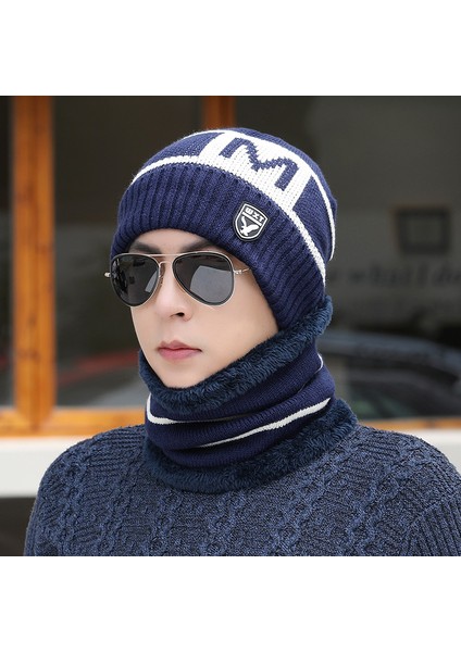 Erkek Şapka Kış Gençlik Sıcak Kalınlaşmış Örme Yün Şapka Kore Tarzı Moda Artı Kadife Kış Pamuklu Şapka Soğuğa Dayanıklı Kazak Gri Tek Şapka (Yurt Dışından)