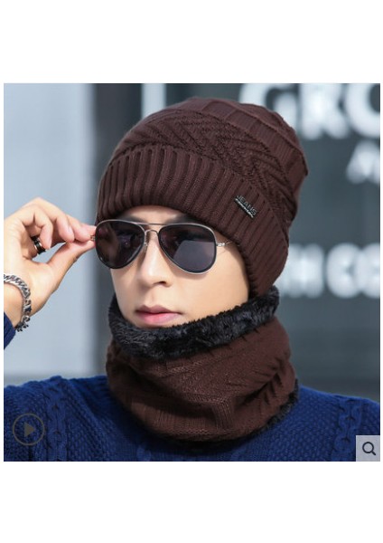 Şapka Erkek Kış Yün Şapkası Kalınlaştırılmış Kore Tarzı Trendy Örme Kazak Şapkası Artı Kadife Sıcak Kış Şapkası Gençlik Pamuklu Şapka Jakarlı Erkek Kazak Şapkası Lacivert (Yurt Dışından) fiyatları