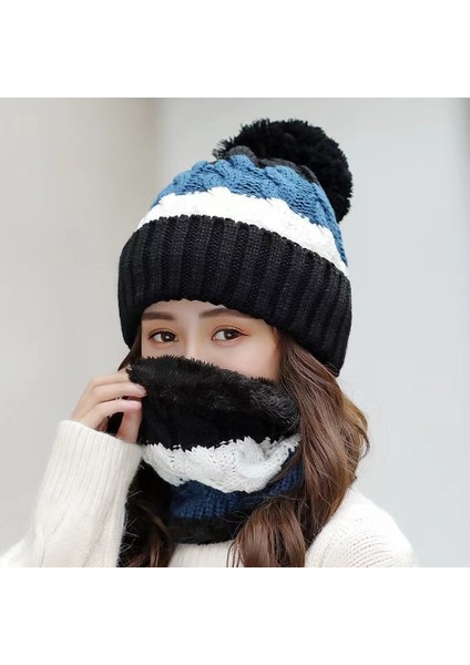 Sonbahar ve Kış Sıcak Kapüşonlu Atkı Kore Tarzı Yün Örme Şapka Kalınlaşmış Artı Soğuk ve Sıcak Kırmızıya Karşı Korumak Için Kadife Pamuklu Şapka (Yurt Dışından) modelleri