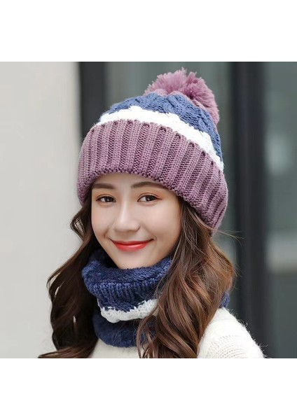 Sonbahar ve Kış Sıcak Kapüşonlu Atkı Kore Tarzı Yün Örme Şapka Kalınlaşmış Artı Soğuk ve Sıcak Kırmızıya Karşı Korumak Için Kadife Pamuklu Şapka (Yurt Dışından) fırsatları