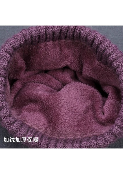 Kış Sıcak Şapka Artı Kadife Kalın Örme Bere Pamuklu Şapka Ayrı Eşarp (Yurt Dışından) modelleri