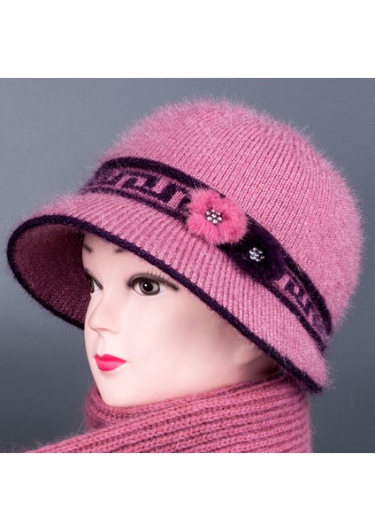 Şapka Sonbahar ve Kış Artı Kadife Havza Şapka Sıcak Örme Şapka Moda Yün Şapka Pamuklu Şapka Deri Tozu Bir Boyut (Yurt Dışından)