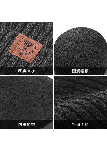 Aozhe Örme Şapka Avrupa ve Amerikan Sonbahar ve Kış Şapkası Erkek Modası Çok Yönlü Artı Kadife Sıcak ve Soğuğa Dayanıklı Eşarp Yün Şapka Kahverengi Tek Beden (Yurt Dışından) modelleri