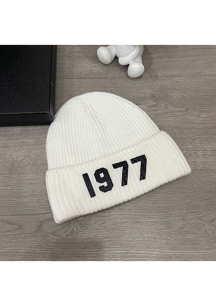 Sonbahar ve Kış Sıcak Örme Şapka Erkek Rüzgar Geçirmez ve Soğuğa Dayanıklı Kazak Şapka Artı Kadife Soğuk Şapka Yün Şapka Saf Pamuklu Şapka Beyaz Bir Boyut (Yurt Dışından)