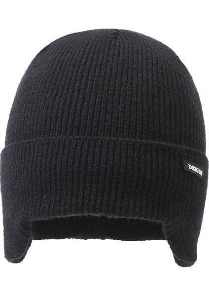 Şapka Yeni Sonbahar ve Kış Yünlü Şapka Artı Kadife Kalınlaşmış Örme Şapka Kore Tarzı Kulak Koruyucu Kazak Şapka Soğuğa Dayanıklı ve Sıcak Pamuklu Şapka Siyah (Yurt Dışından) fiyatları