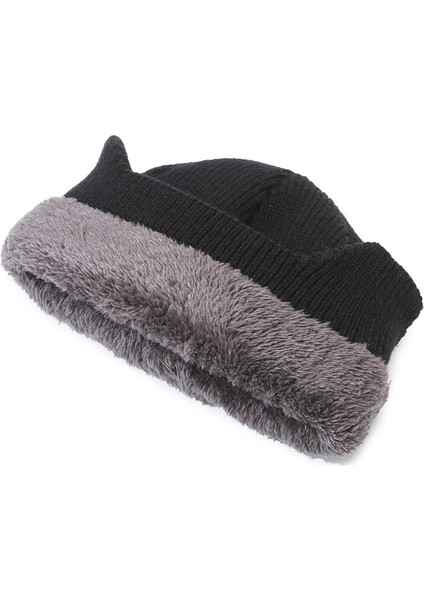 Şapka Yeni Sonbahar ve Kış Yünlü Şapka Artı Kadife Kalınlaşmış Örme Şapka Kore Tarzı Kulak Koruyucu Kazak Şapka Soğuğa Dayanıklı ve Sıcak Pamuklu Şapka Siyah (Yurt Dışından) fırsatları