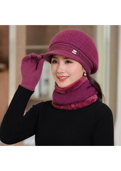 Kış Şapka Kadın Yün Örme Sıcak Şapka Artı Kadife Kalınlaşmış Sonbahar ve Kış Pamuk Şapka Siyah Tek Boyut [şapka + Eşarp] (Yurt Dışından) fiyatları