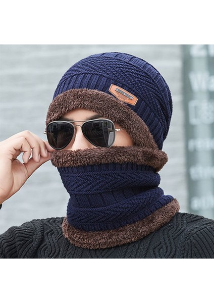 Şapka Erkek Kış Kadife Kalınlaşmış Örme Şapka Sonbahar ve Kış Baotou Pamuklu Şapka Sıcak ve Modaya Uygun Kore Versiyonu Siyah (Yurt Dışından) modelleri