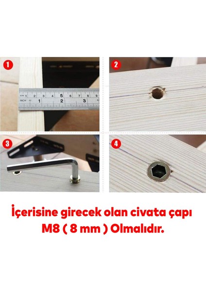 Metal Düz Dişli Dübel Ahşap Dübeli M8 10X18 Diş Çinko Mobilya Bağlantı Ünite Birleştirme (50 Adet)