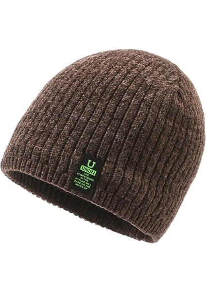 Şapka Kadın Sonbahar ve Kış Yün Topu Sevimli Örme Şapka Açık Artı Kadife Sıcak Boyun Koruması Pamuklu Şapka Kahve Rengi (Yurt Dışından)