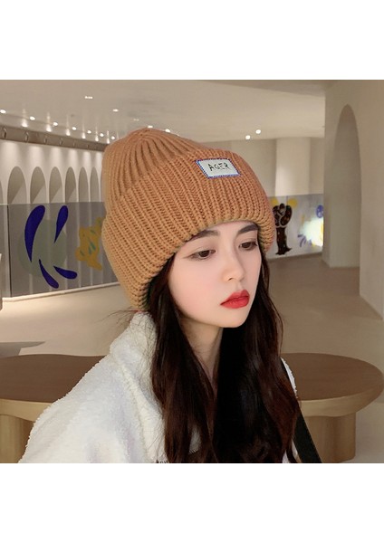 Kadın Yünlü Şapka, Kışlık Örme Şapka Artı Sıcak Tutmak Için Kadife, Kadın Doğum Şapkası, Sonbahar ve Kışlık Kazak Kulak Koruyucu Pamuklu Şapka Aqer; Haki Tek Beden Herkese Uyar (Yurt Dışından)