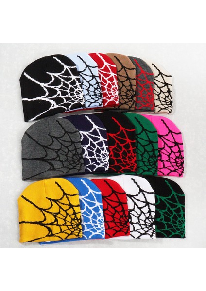 Örme Şapka Avrupa ve Amerika Şapka Trendi Yeni Kazak Örümcek Ağı Y2K Jakarlı Erkek ve Kadın Şapkası Gri ve Siyah Tek Beden Herkese Uyar (Yurt Dışından) fiyatları