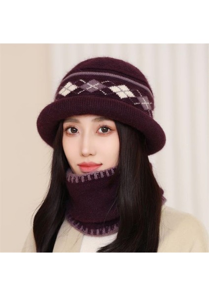 Şapka Kadın Sonbahar ve Kış Artı Kadife Kalın Sıcak Şapka Tavşan Yünü Örme Soğuğa Dayanıklı Pamuklu Şapka Gri Tek Şapka (Yurt Dışından) modelleri