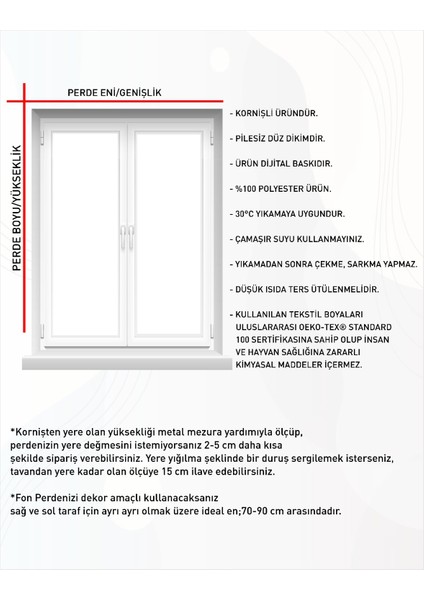 Fon Perde- Tavus Tüy Desenli Dijital Baskılı Pano Fon Perde