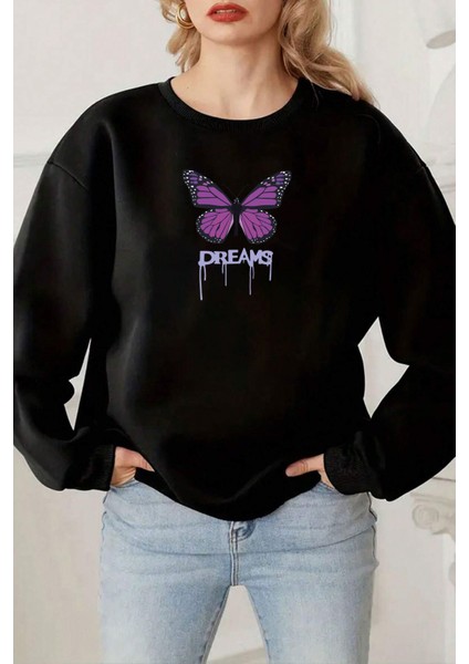 Only Trend Wear Unisex Dreams Baskılı Bisiklet Yaka Sweatshirt