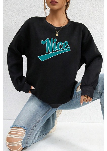 Only Trend Wear Unisex Nice Baskılı Bisiklet Yaka Sweatshirt