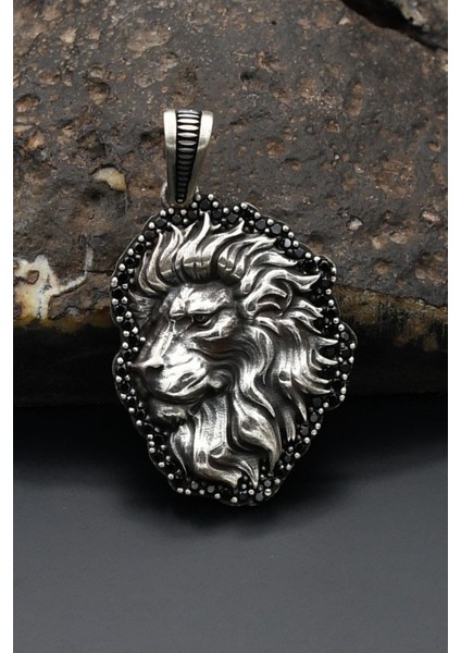 Aslan Figürlü Kolye Ucu 925 Ayar Gümüş