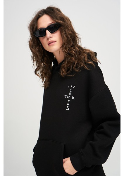 Unisex Look Mom I Can Fly Siyah Sweatshirt Hoodie