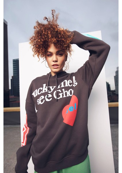 Kanye Oversıze Sweatshirt Antasit Tr30027