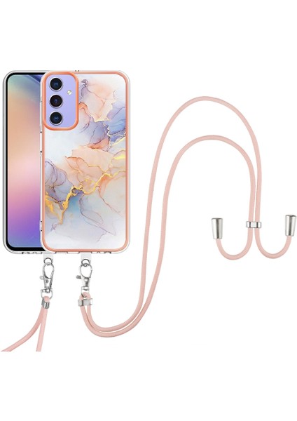 Samsung Galaxy A15 5g Tpu Kılıfı ile Kirkar Marble Çiçek Desen Telefon Kabuğu (Yurt Dışından)