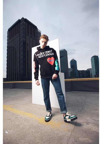 Kanye Oversıze Sweatshirt Siyah Tr30026