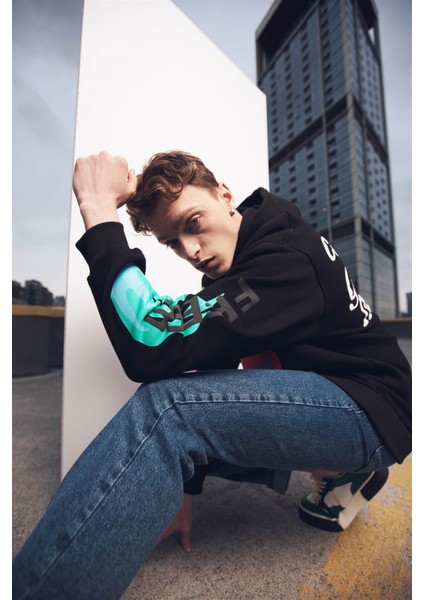 Kanye Oversıze Sweatshirt Siyah Tr30026