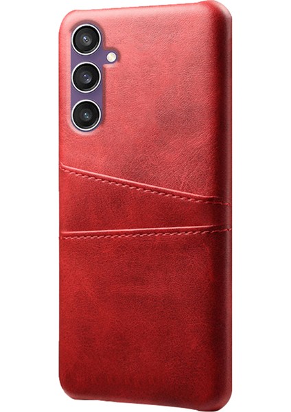 Samsung Galaxy S23 Fe Cover Çift Kart Yuvaları Pu Deri + Pc Telefon Kılıfı (Yurt Dışından)