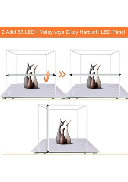 80 x 80 cm Profesyonel Stüdyo LED Işıklı Ürün Fotoğraf Çekim Çadırı modelleri
