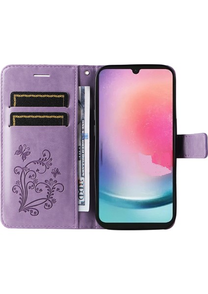 Samsung Galaxy A25 5g Kelebek Baskı Tpu+Pu Deri Kapak (Yurt Dışından)