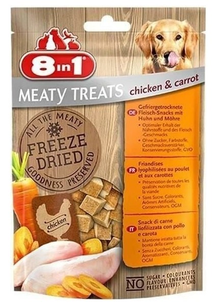 Freeze Dried Doğal Tavuklu Havuçlu Doğal Köpek Ödülü 50 gr fiyatları