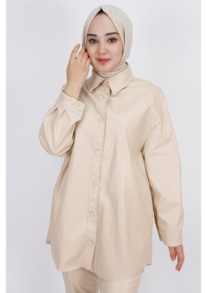 10361 Önü Düğmeli Deri Gömlek fiyatları