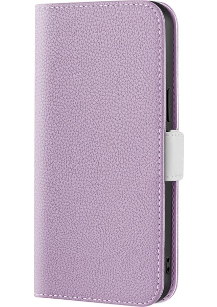 Samsung Galaxy A03S (166.5 x 75.98 x 9.14MM) Için Çizim Önleyici Şekerleme Renkli Cüzdan Standı Kılıfı Litchi Doku Pu Deri Damla Geçirmez Telefon Kapak-Mor (Yurt Dışından)