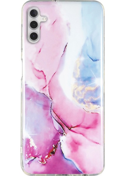 Samsung Galaxy A13 5g Için Yumuşak Tpu Kılıfı, Imd Mermer Desen Damla Koruma Koruma Telefon Kapak-Pembe/mavi (Yurt Dışından)