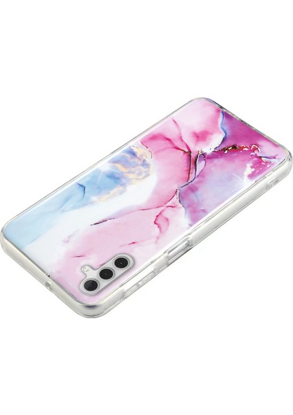 Samsung Galaxy A13 5g Için Yumuşak Tpu Kılıfı, Imd Mermer Desen Damla Koruma Koruma Telefon Kapak-Pembe/mavi (Yurt Dışından)