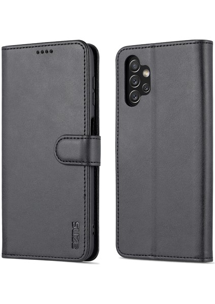 Samsung Galaxy A13 4g Için Manyetik Tokalı Pu Deri Kılıf, Cüzdan Stand Telefon Kapak Black (Yurt Dışından)
