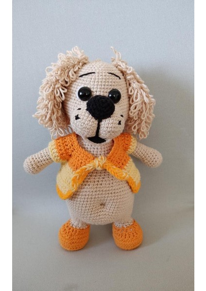 LotusHobiEvi Amigurumi Yelekli Şirin Köpüş 22CM Oyuncak