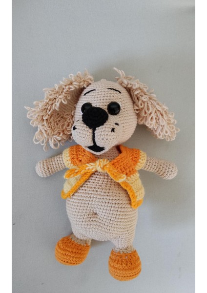 LotusHobiEvi Amigurumi Yelekli Şirin Köpüş 22CM Oyuncak