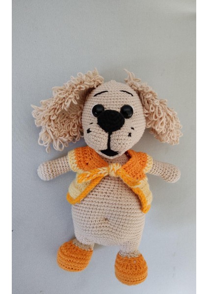 LotusHobiEvi Amigurumi Yelekli Şirin Köpüş 22CM Oyuncak